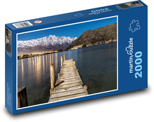 Molo v noci - jezero, hory Puzzle 2000 dílků - 90 x 60 cm