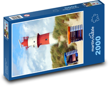Elektrický maják - pláž, piesok Puzzle 2000 dielikov - 90 x 60 cm