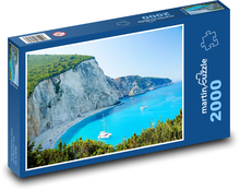 Pláž - útes, lode Puzzle 2000 dielikov - 90 x 60 cm