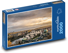 Praha - panoráma města, domy Puzzle 2000 dílků - 90 x 60 cm