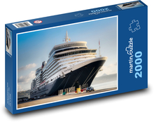 Loď - královna Alžběta, přístav Puzzle 2000 dílků - 90 x 60 cm