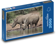 Nashorn - Tier, Afrika Puzzle 2000 Teile - 90 x 60 cm