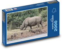 Nosorožec - zviera, safari Puzzle 2000 dielikov - 90 x 60 cm