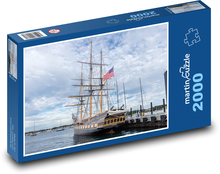Statek - port, dok Puzzle 2000 elementów - 90x60 cm