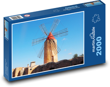 Wiatrak - wiatr, budownictwo Puzzle 2000 elementów - 90x60 cm