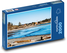 Oceán - maják, pláž Puzzle 2000 dílků - 90 x 60 cm