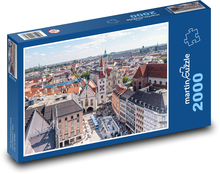 Mnichov - Marienplatz, radnice Puzzle 2000 dílků - 90 x 60 cm