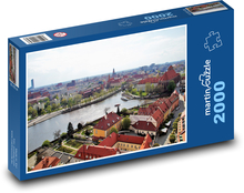 Mesto - rieka, starobylé Puzzle 2000 dielikov - 90 x 60 cm