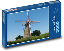 Veterný mlyn - historická budova, stavba Puzzle 2000 dielikov - 90 x 60 cm