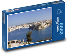 Malta - přístav, domy Puzzle 2000 dílků - 90 x 60 cm
