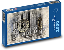 Hodinová veža - kostol, katedrála Puzzle 2000 dielikov - 90 x 60 cm