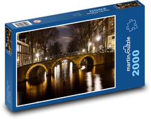 Brücke - Amsterdam, Lichter Puzzle 2000 Teile - 90 x 60 cm