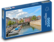 Kodaň - Dánsko, lodě Puzzle 2000 dílků - 90 x 60 cm