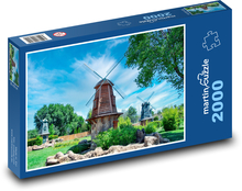 Veterný mlyn v parku Puzzle 2000 dielikov - 90 x 60 cm