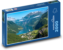 Berge - Tal, Fluss Puzzle 2000 Teile - 90 x 60 cm
