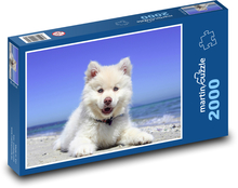 Štěně na pláži Puzzle 2000 dílků - 90 x 60 cm