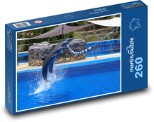 Delfíny skákajúce v bazéne Puzzle 260 dielikov - 41 x 28,7 cm 