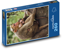 Opičia matka s mláďaťom Puzzle 260 dielikov - 41 x 28,7 cm