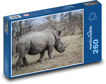 Rhinoceros in the African wilderness Puzzle 260 pieces - 41 x 28.7 cm 