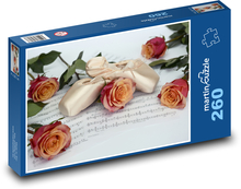 Barevné růže s notami Puzzle 260 - 41x28,7 cm