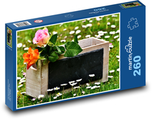 Wooden crate with flowers Puzzle 260 pieces - 41 x 28.7 cm 