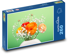 Orange flowers in a vase Puzzle 260 pieces - 41 x 28.7 cm 