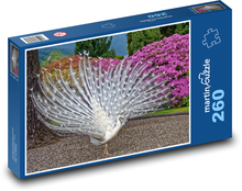 White Peacock with Spread Tail Puzzle 260 pieces - 41 x 28.7 cm 