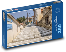 Schody v gréckom meste Skopelos Puzzle 260 dielikov - 41 x 28,7 cm
