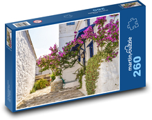 Griechische Gasse mit Bougainvillea Puzzle 260 Teile - 41 x28,7 cm