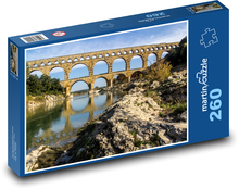 Francie - most, Pont Du Gard Puzzle 260 dílků - 41 x 28,7 cm