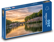 Kamenný most přes řeku - Řím, Itálie Puzzle 260 dílků - 41 x 28,7 cm
