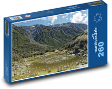 Mountain valley with pond, New Zealand Puzzle 260 pieces - 41 x 28.7 cm 