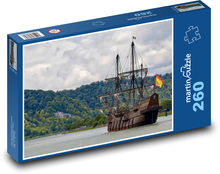 Boot auf dem Fluss Puzzle 260 Teile - 41 x28,7 cm