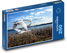 Schwäne fliegen über den See Puzzle 260 Teile - 41 x28,7 cm