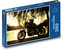 Sonnenuntergang mit Suzuki Motorrad Puzzle 260 Teile - 41 x28,7 cm