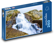 Wodospad spadający z kapy skalnej Puzzle 260 elementów - 41x28,7 cm