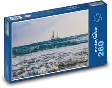 Żaglówka na wzburzonym morzu Puzzle 260 elementów - 41x28,7 cm