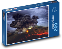 Sopka, výbuch, láva Puzzle 260 dílků - 41 x 28,7 cm