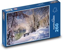 Winter landscape by the river Puzzle 260 pieces - 41 x 28.7 cm 