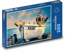 Rybárska loď na pobreží Puzzle 260 dielikov - 41 x 28,7 cm
