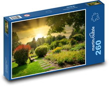 Romantická zahrada a západ slunce Puzzle 260 dílků - 41 x 28,7 cm