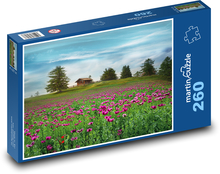 Fialové maky Puzzle 260 dielikov - 41 x 28,7 cm 