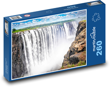 Wodospad spadający z dużej wysokości Puzzle 260 elementów - 41x28,7 cm