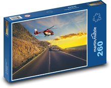 Vrtulník nad silnicí Puzzle 260 dílků - 41 x 28,7 cm