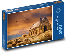 Kościół w odosobnionej okolicy Puzzle 260 elementów - 41x28,7 cm