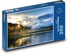 Jazero, západ slnka Puzzle 260 dielikov - 41 x 28,7 cm 