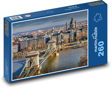 Most cez rieku - Budapešť Puzzle 260 dielikov - 41 x 28,7 cm 