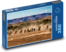 Herd of elephants in the African savannah Puzzle 260 pieces - 41 x 28.7 cm 