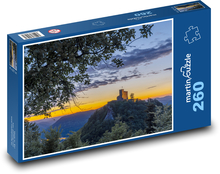 Deutschland – Schloss Trifels bei Sonnenuntergang Puzzle 260 Teile - 41 x28,7 cm