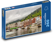 Norsko - domy u přístavu Puzzle 260 dílků - 41 x 28,7 cm